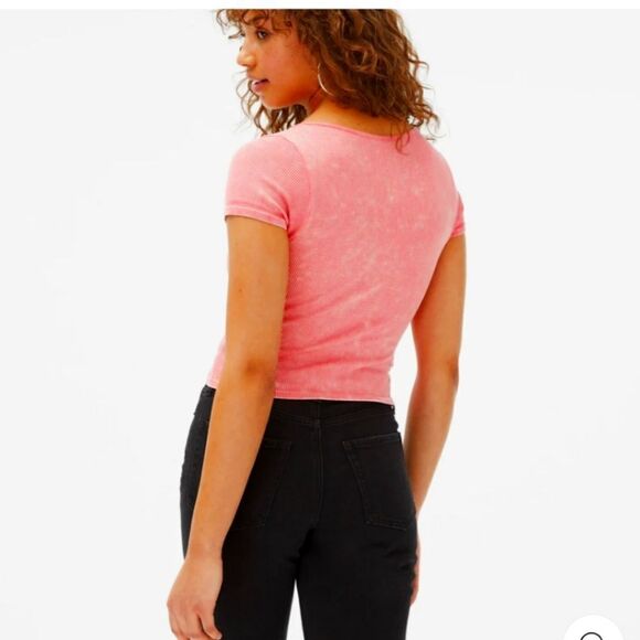 Aeropostale washed pointelle notch neck Cropped top - Picture 7 of 7